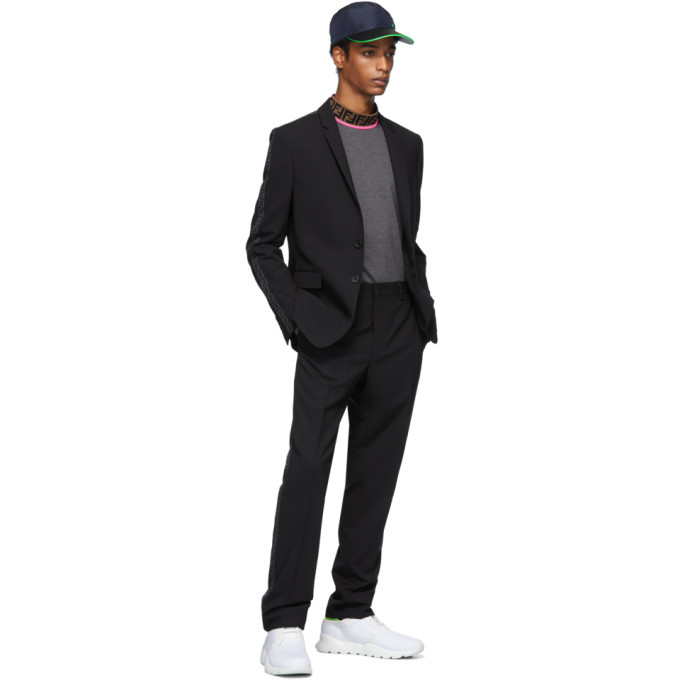 FENDI FENDI BLACK FF TAPE BLAZER
