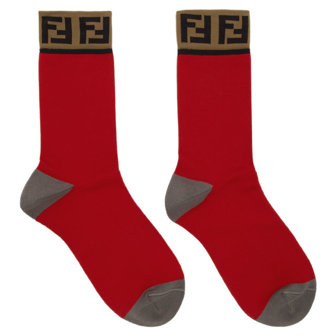 Fendi Red Forever Socks In F17Gh Red | ModeSens