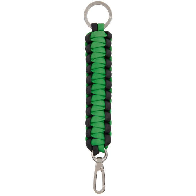 Click to view more detailed imagery on our partner's website Bottega Veneta Hand-Woven Keychain In 8831-Grn/Bl