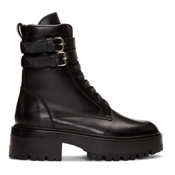 Amiri Double-buckle Combat Boots In Black | ModeSens
