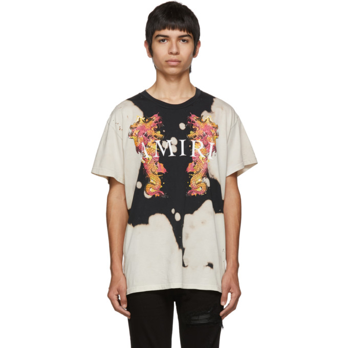 Amiri Distressed Logo-print Tie-dyed Cotton-jersey T-shirt In Tar ...