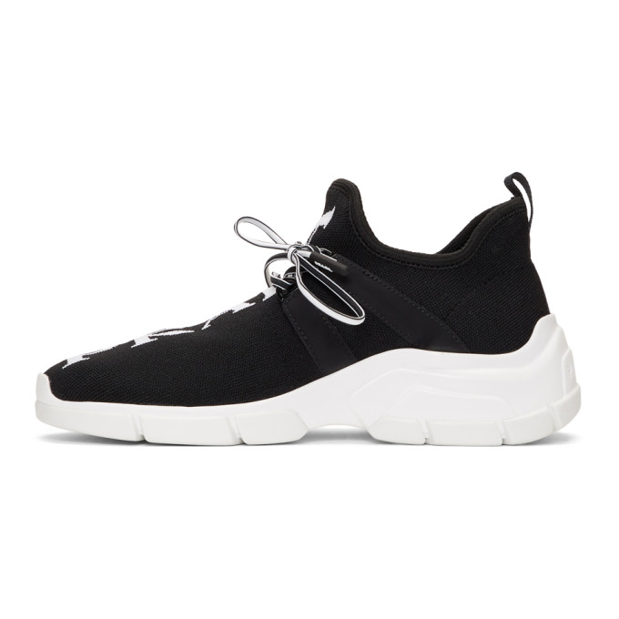 PRADA BLACK KNIT LOGO SNEAKERS