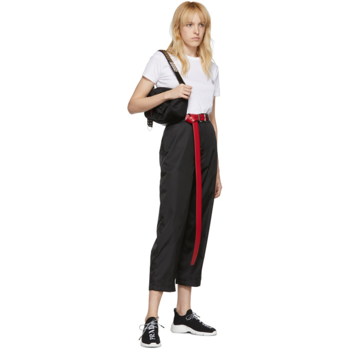PRADA BLACK KNIT LOGO SNEAKERS