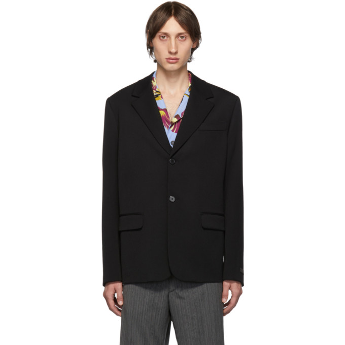 Click to view more detailed imagery on our partner's website Prada Single-breasted Blazer Jacket In Nero