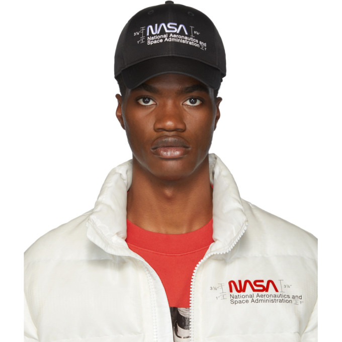 Click to view more detailed imagery on our partner's website Heron Preston Nasa Logo-Embroidered Baseball Cap In 1001 Blkwht