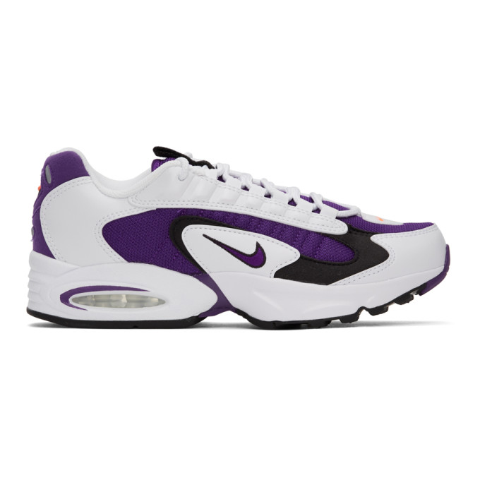 NIKE NIKE WHITE AND PURPLE AIR MAX TRIAX 96 SNEAKERS