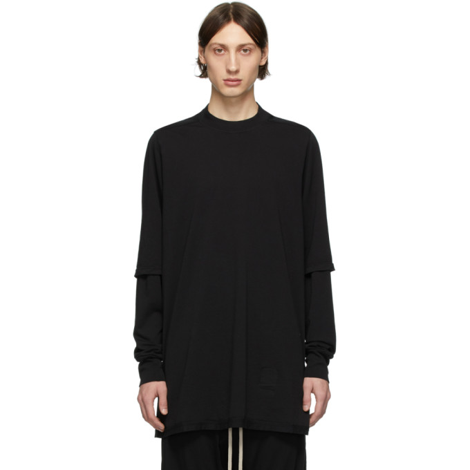 RICK OWENS DRKSHDW RICK OWENS DRKSHDW BLACK HUSTLER T-SHIRT