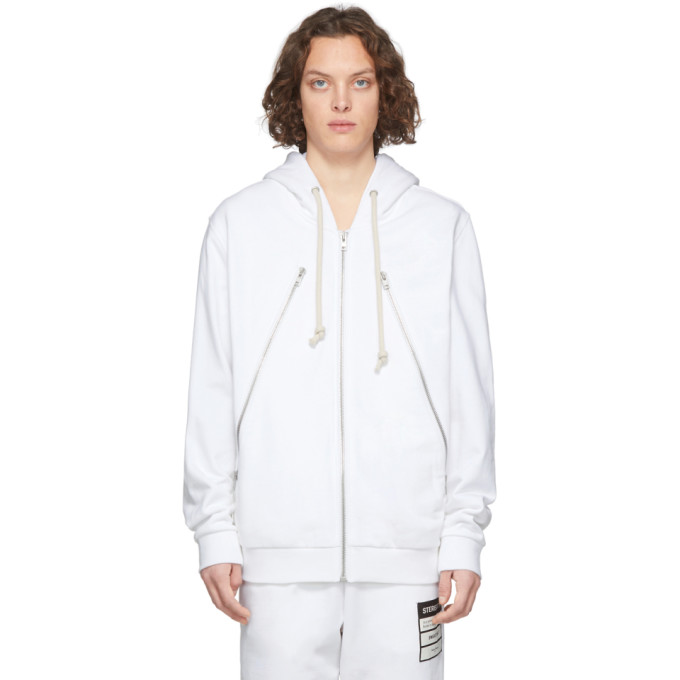 MAISON MARGIELA MAISON MARGIELA OFF-WHITE ORGANIC ZIP HOODIE