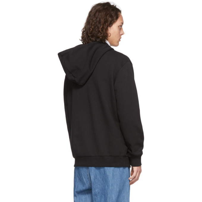 MAISON MARGIELA MAISON MARGIELA BLACK ORGANIC ZIP HOODIE