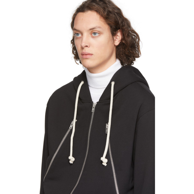 MAISON MARGIELA MAISON MARGIELA BLACK ORGANIC ZIP HOODIE