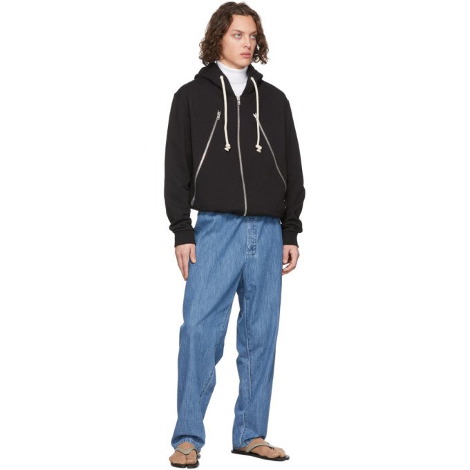 MAISON MARGIELA MAISON MARGIELA BLACK ORGANIC ZIP HOODIE