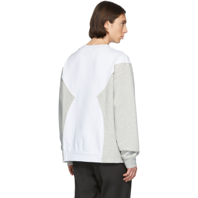 MAISON MARGIELA MAISON MARGIELA WHITE AND GREY EMBROIDERED LOGO SWEATSHIRT