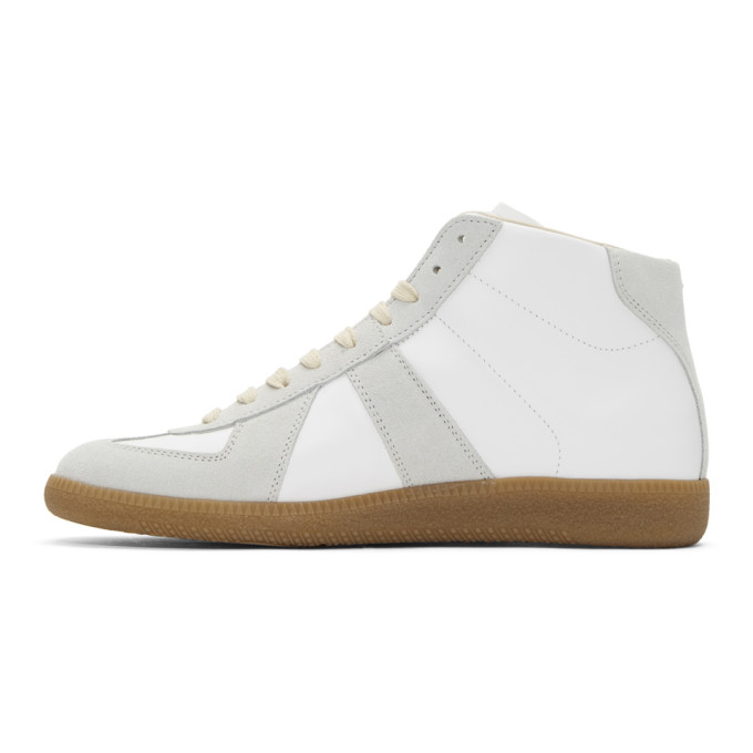 MAISON MARGIELA MAISON MARGIELA WHITE AND GREY REPLICA HIGH-TOP SNEAKERS