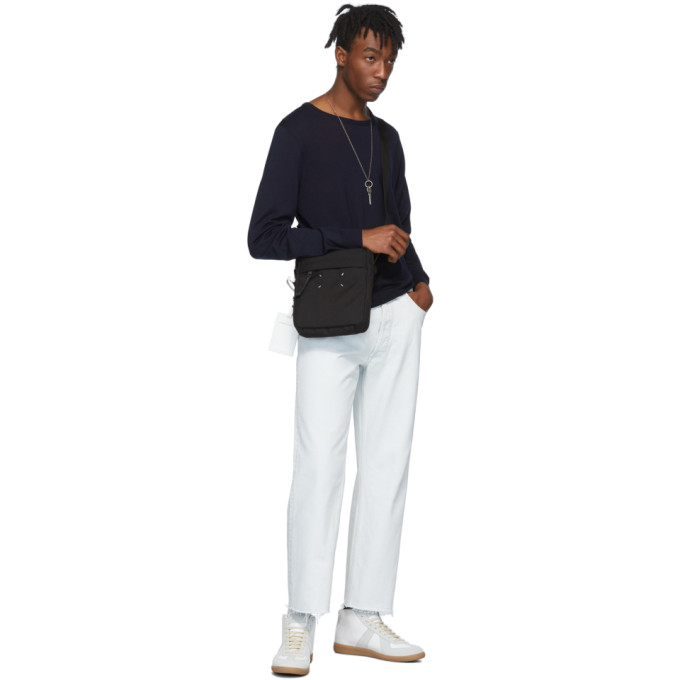 MAISON MARGIELA MAISON MARGIELA WHITE AND GREY REPLICA HIGH-TOP SNEAKERS