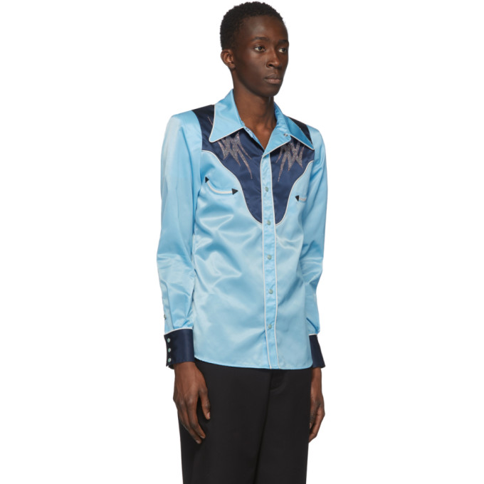 SANKUANZ SANKUANZ BLUE WESTERN SHIRT