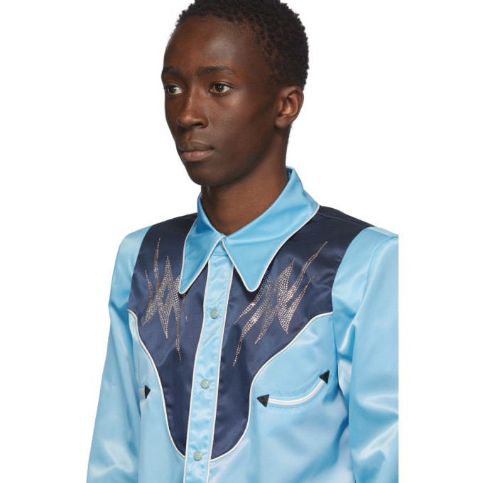 SANKUANZ SANKUANZ BLUE WESTERN SHIRT