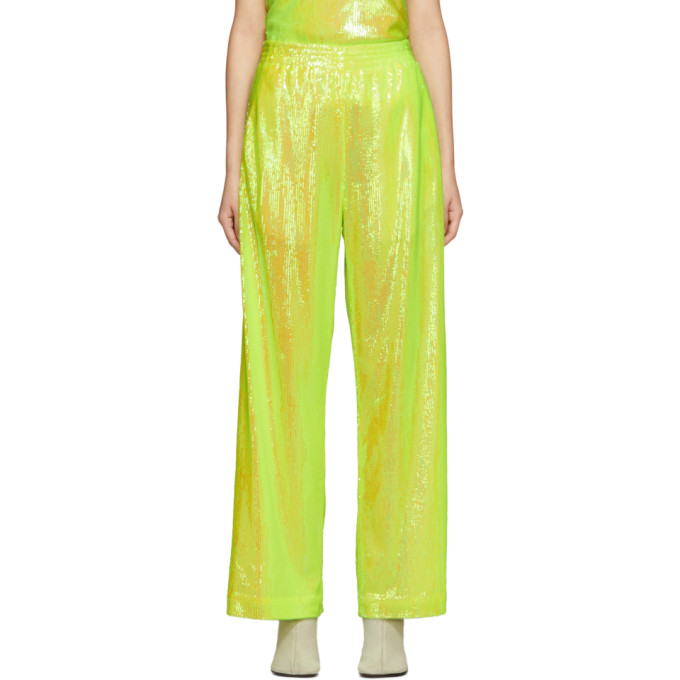 yellow sequin pants
