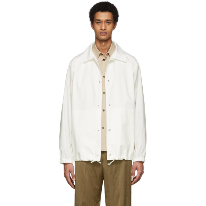 Click to view more detailed imagery on our partner's website Jil Sander Essential Outdo Casual Jacket In White Cotton In 104 Natural