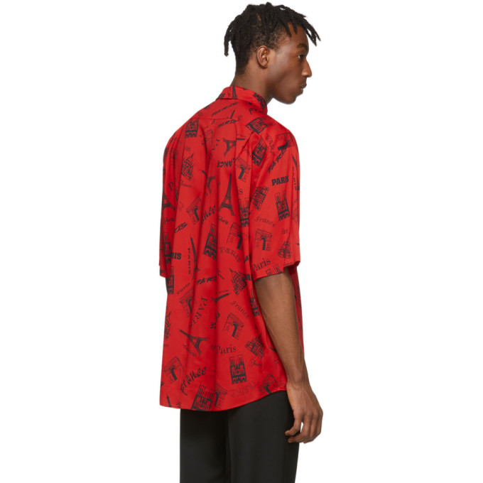 BALENCIAGA BALENCIAGA RED CREPE TOURIST SHIRT