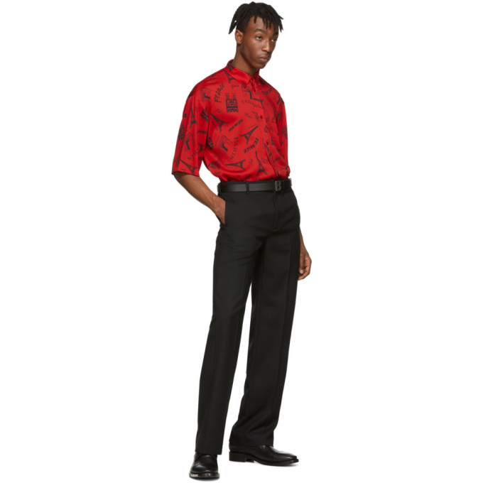 BALENCIAGA BALENCIAGA RED CREPE TOURIST SHIRT