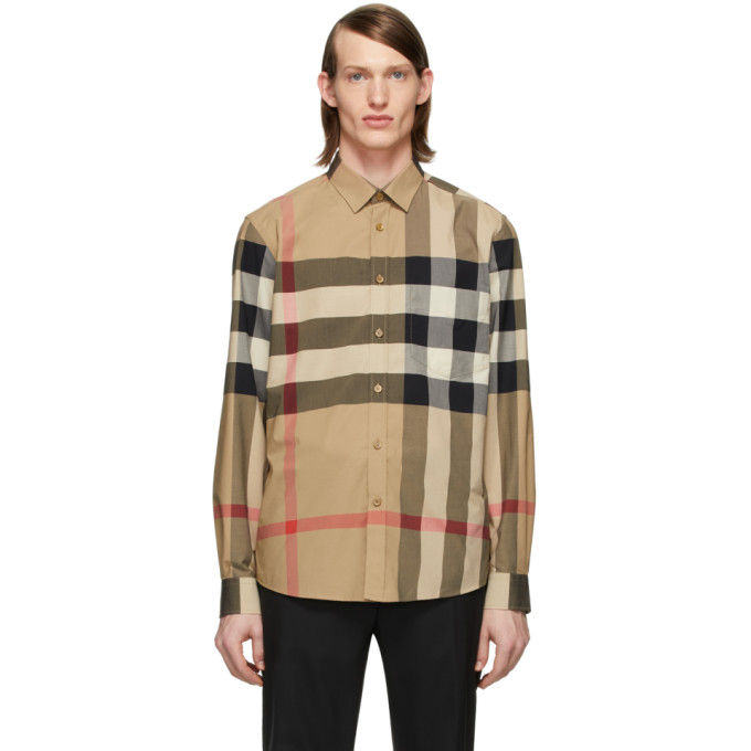 BURBERRY BEIGE CHECK WINDSOR SHIRT