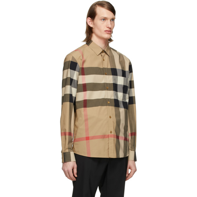 BURBERRY BEIGE CHECK WINDSOR SHIRT