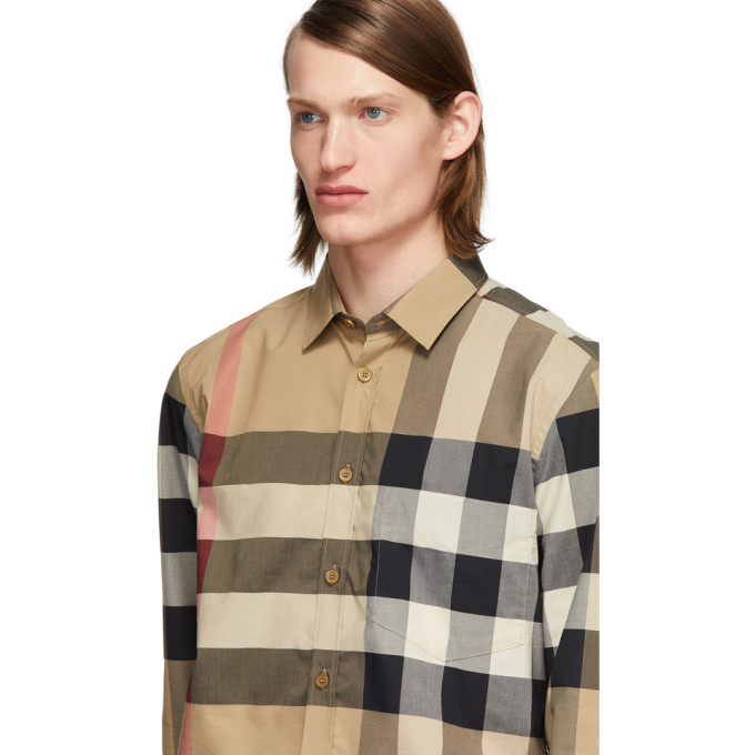 BURBERRY BEIGE CHECK WINDSOR SHIRT
