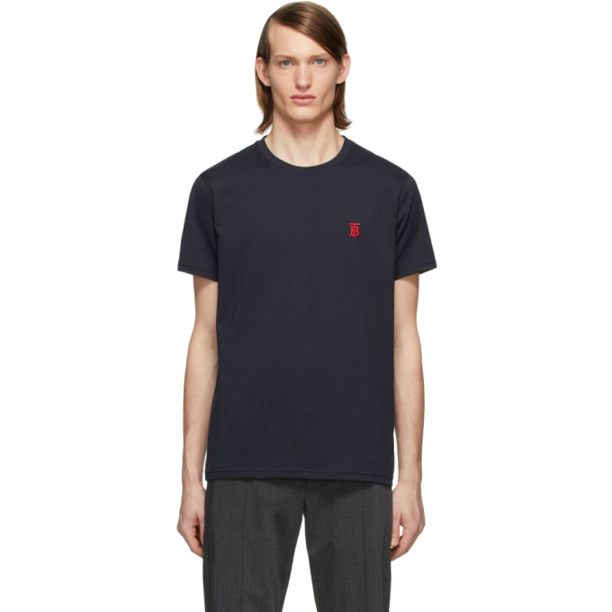 Click to view more detailed imagery on our partner's website Burberry Men's Parker Logo-embroidered T-shirt In Navy