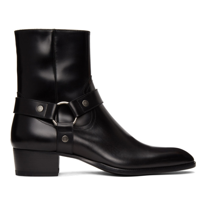 Saint Laurent 'classic Wyatt' Harness Ankle Boots In Black | ModeSens