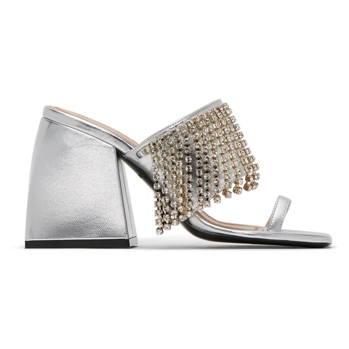 Click to view more detailed imagery on our partner's website Nodaleto Sliver Bulla Preston Crystal Sandals In Silver Rain