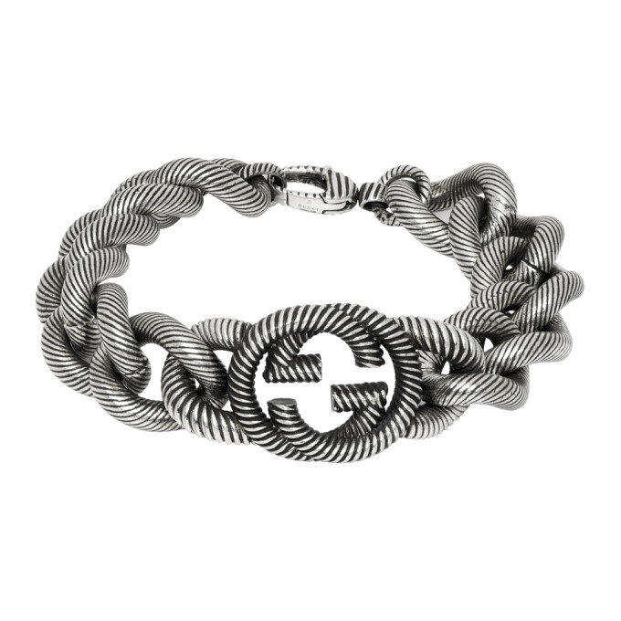 GUCCI GUCCI SILVER INTERLOCKING G BRACELET