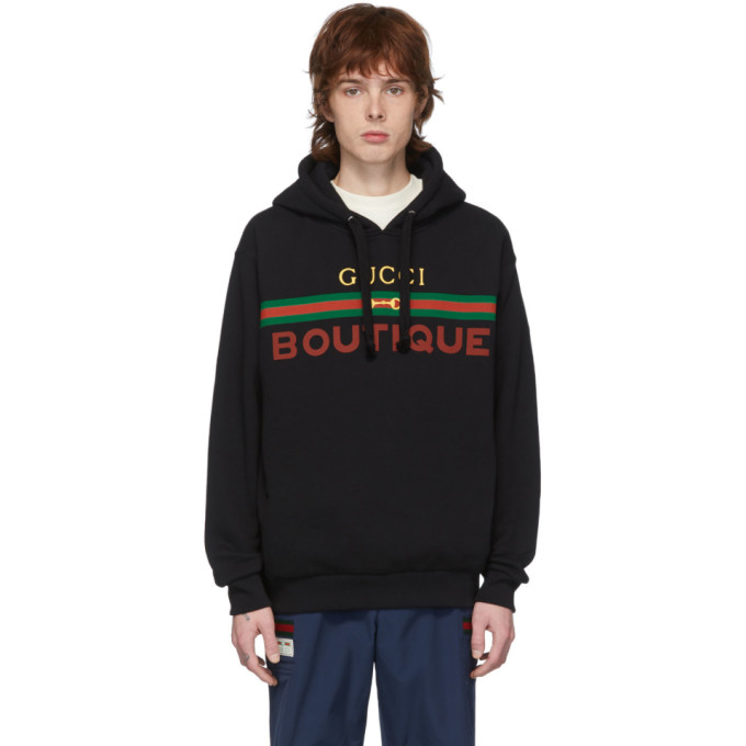 GUCCI GUCCI BLACK GUCCI BOUTIQUE HOODIE