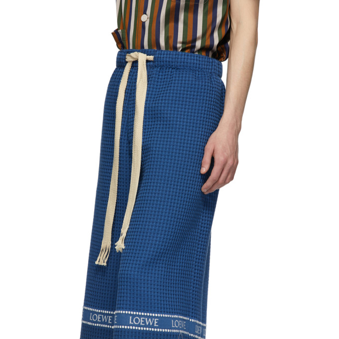 LOEWE LOEWE NAVY JACQUARD TRIM SHORTS