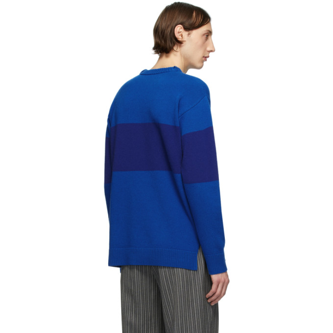 LOEWE LOEWE BLUE STRIPED ANAGRAM SWEATER