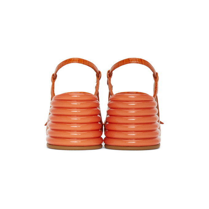 FENDI ORANGE CROC SLINGBACK HEELS