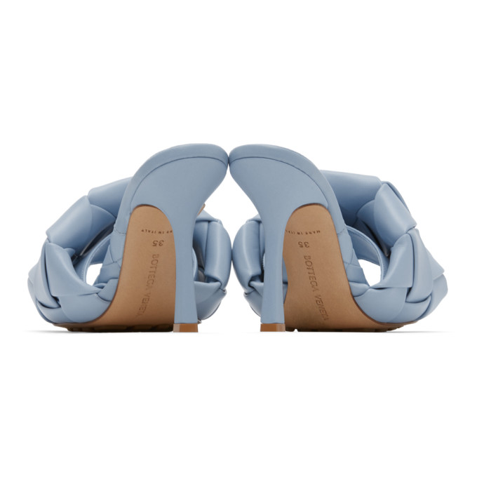 BOTTEGA VENETA BOTTEGA VENETA BLUE INTRECCIATO LIDO HEELED SANDALS