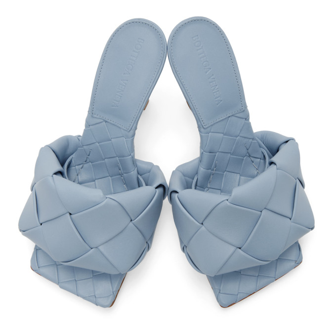 BOTTEGA VENETA BOTTEGA VENETA BLUE INTRECCIATO LIDO HEELED SANDALS