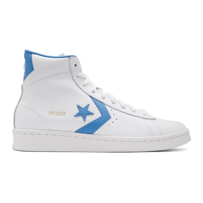 Converse Pro Leather Og High Top Sneakers In Wht/blu/wht | ModeSens