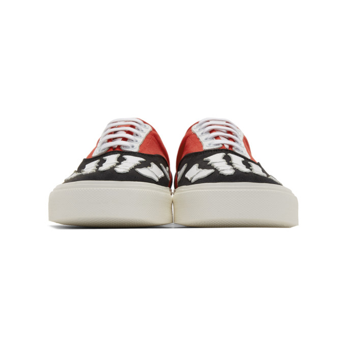 AMIRI AMIRI BLACK AND RED SKELETON TOE SNEAKERS