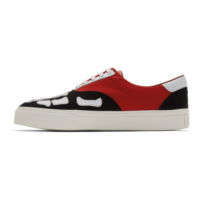 AMIRI AMIRI BLACK AND RED SKELETON TOE SNEAKERS
