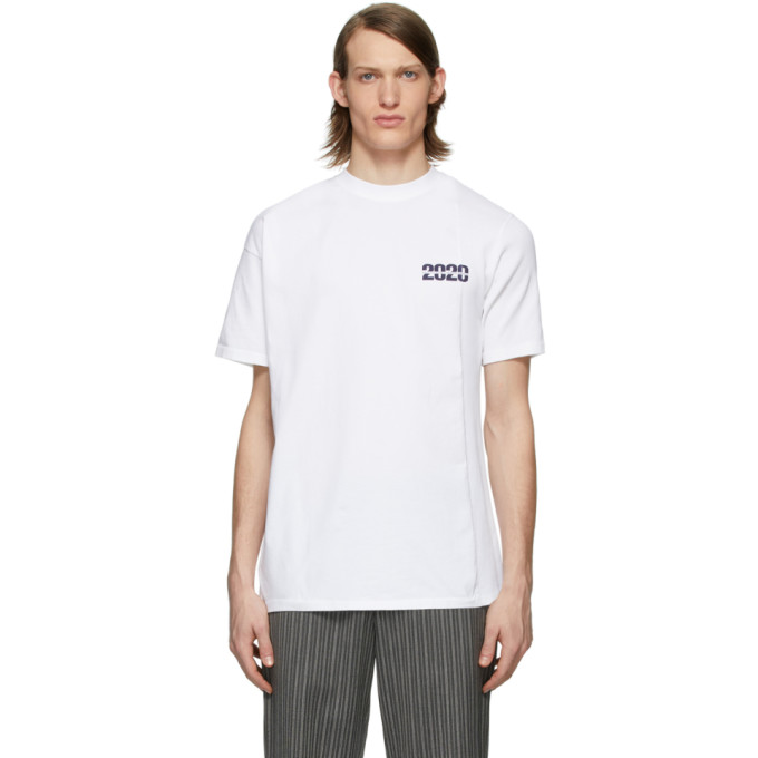 MARTINE ROSE MARTINE ROSE WHITE SIDE RIB T-SHIRT