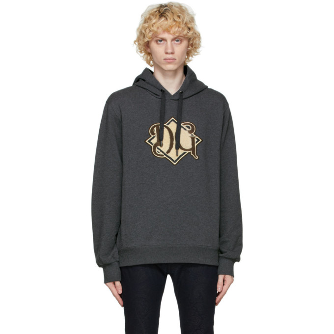 Click to view more detailed imagery on our partner's website Dolce & Gabbana Dolce And Gabbana Grey Logo Patch Hoodie In S8292 Melan