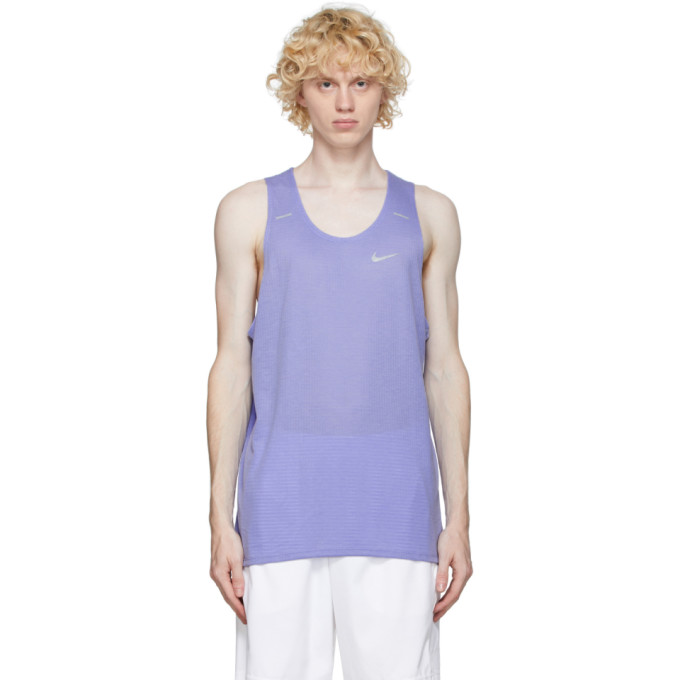 NIKE PURPLE RISE 365 RUNNING TANK TOP