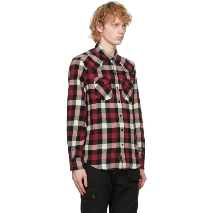 BELSTAFF BELSTAFF RED AND WHITE CHECK WESTERN SHIRT