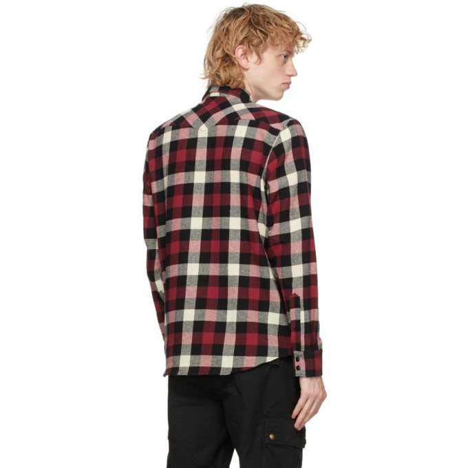 BELSTAFF BELSTAFF RED AND WHITE CHECK WESTERN SHIRT