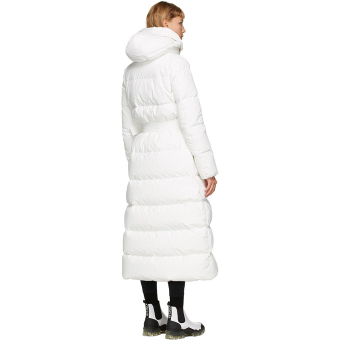 MONCLER MONCLER WHITE DOWN BELTED GOELO COAT