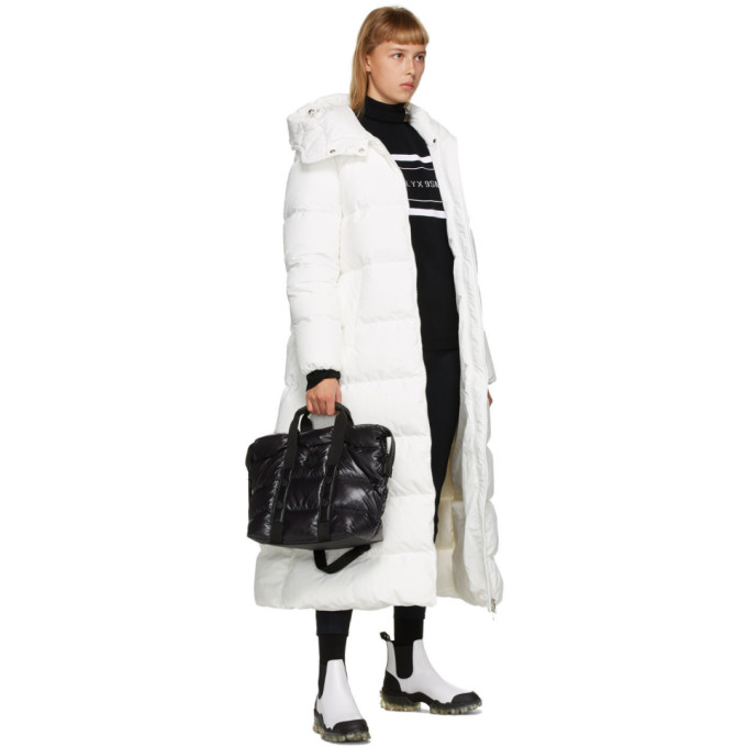MONCLER MONCLER WHITE DOWN BELTED GOELO COAT