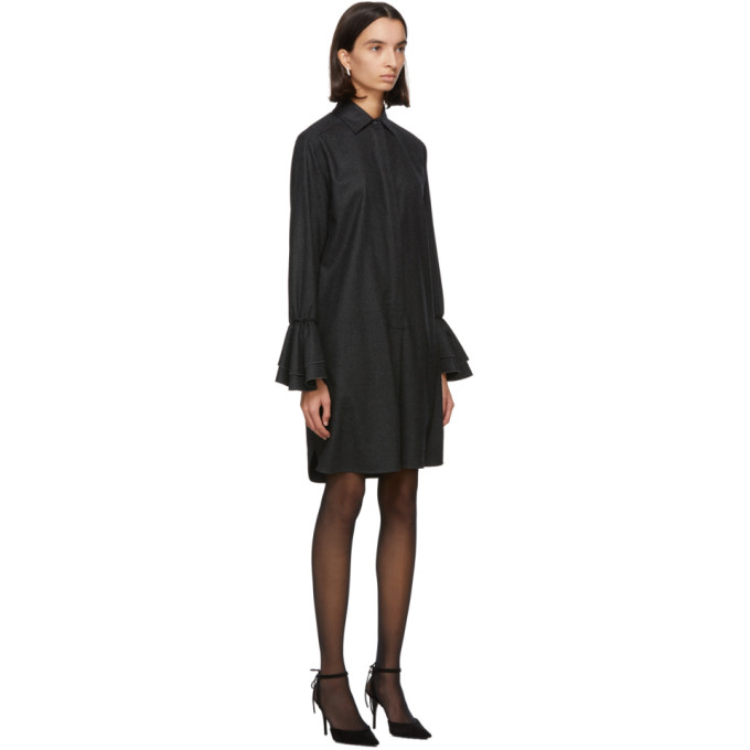 MAX MARA GREY WOOL SEGOVIA FLANNEL SHIRT DRESS