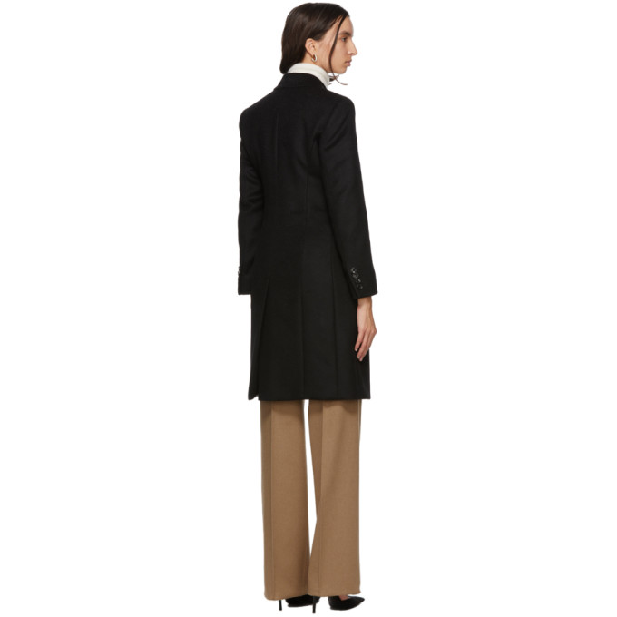 MAX MARA BLACK WOOL PATRIK LONG COAT