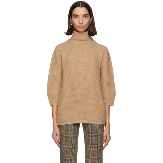 MAX MARA BROWN WOOL & CASHMERE ETRUSCO TURTLENECK